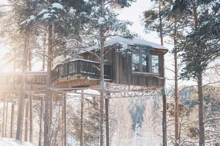 Granö Beckasin liegt im Norden Schwedens inmitten von Kiefern und mit Blick auf den Fluss Umeälven. 