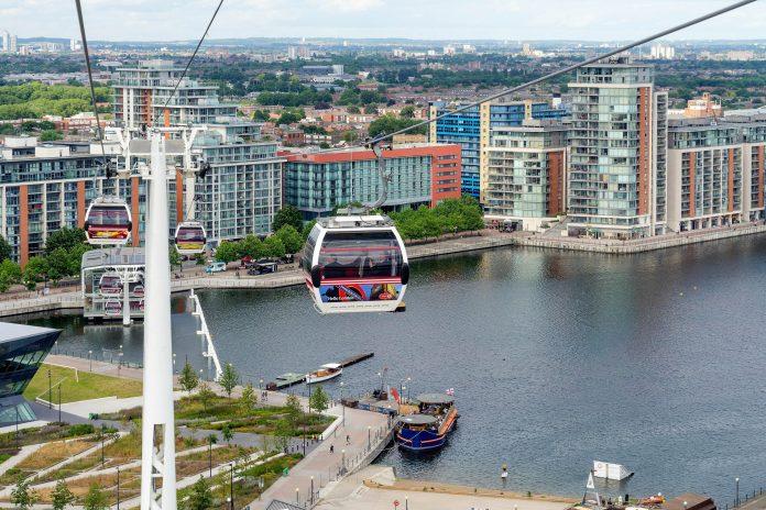 View from the Cable Car of the northern end of the London Gondola, the Royal Docks, UK - © PhilipBird LRPS CPAGB/Shutterstock